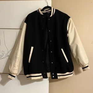 Black & Cream Varsity Jacket